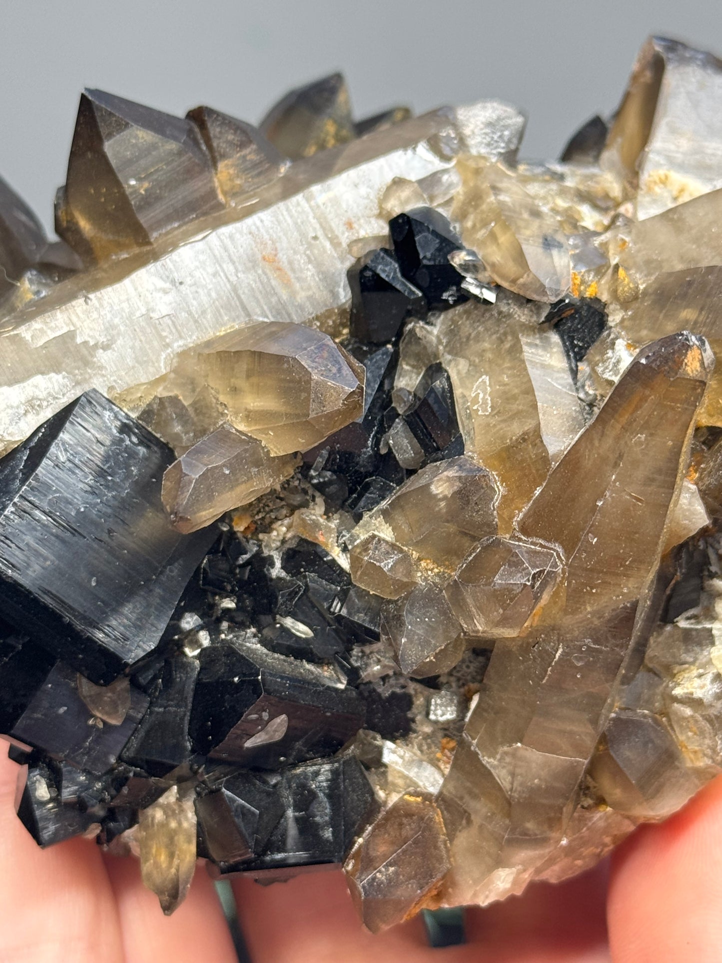 Smokey Quartz with black tourmaline - Africa