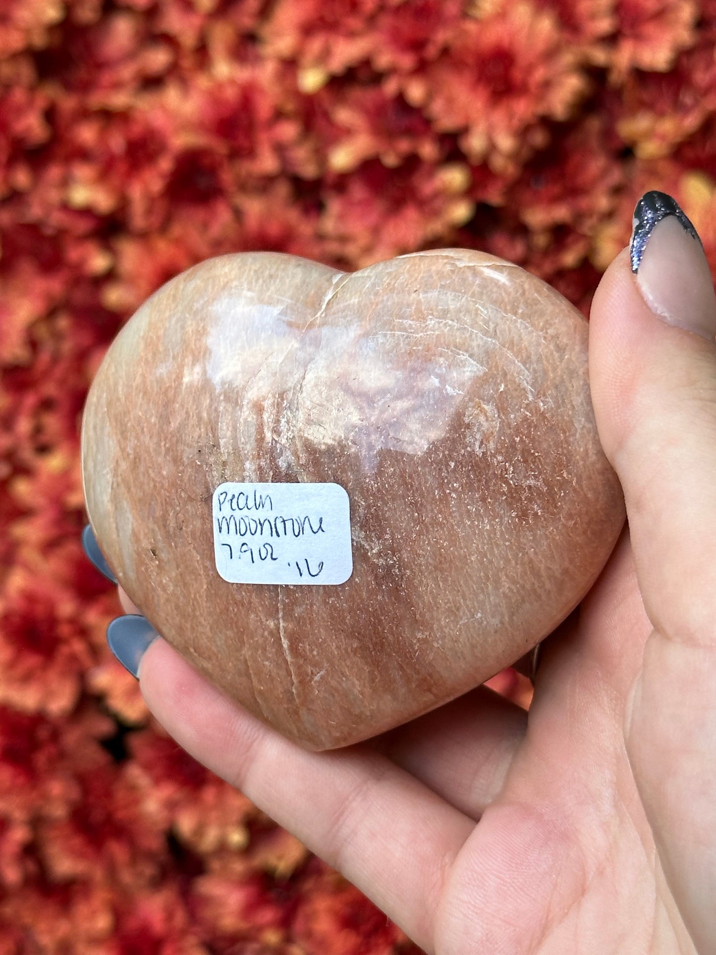 Peach Moonstone Heart