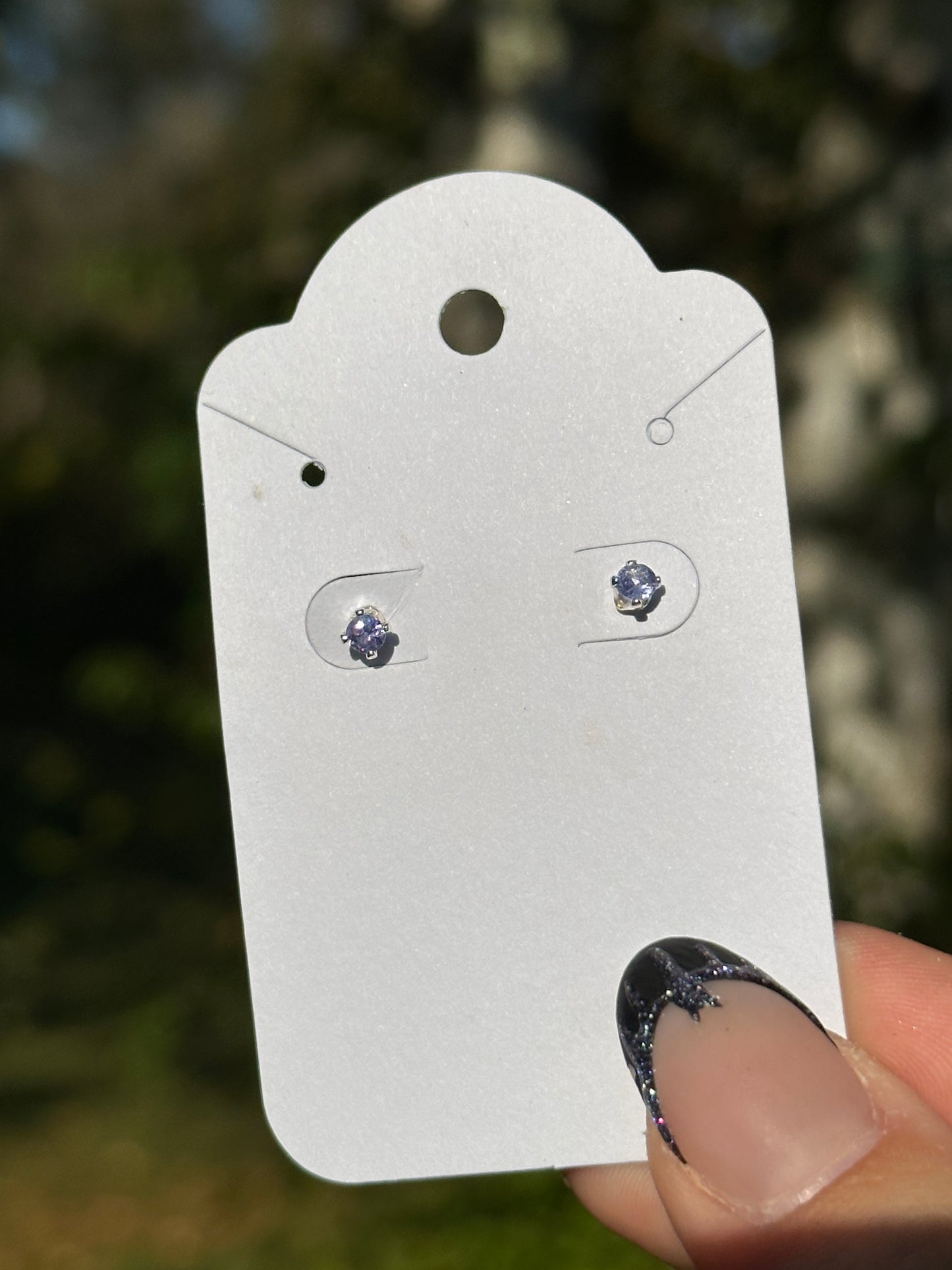 Tanzanite Stud Earrings - Sterling Silver