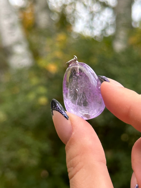 Amethyst with Sterling Silver Pendant