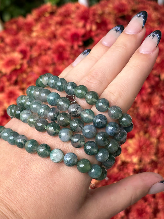 Moss agate bracelets