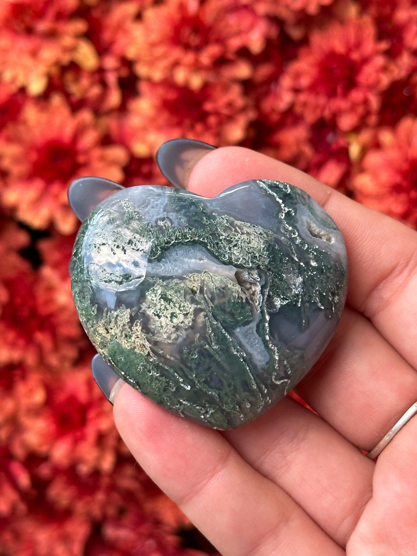 Moss Agate Heart