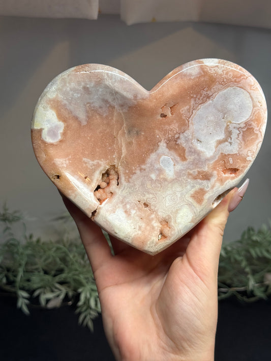 Pink amethyst heart bowl