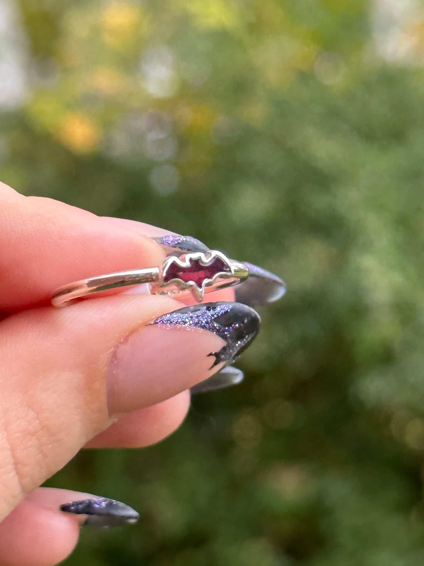 Garnet Bat Rings - Sized
