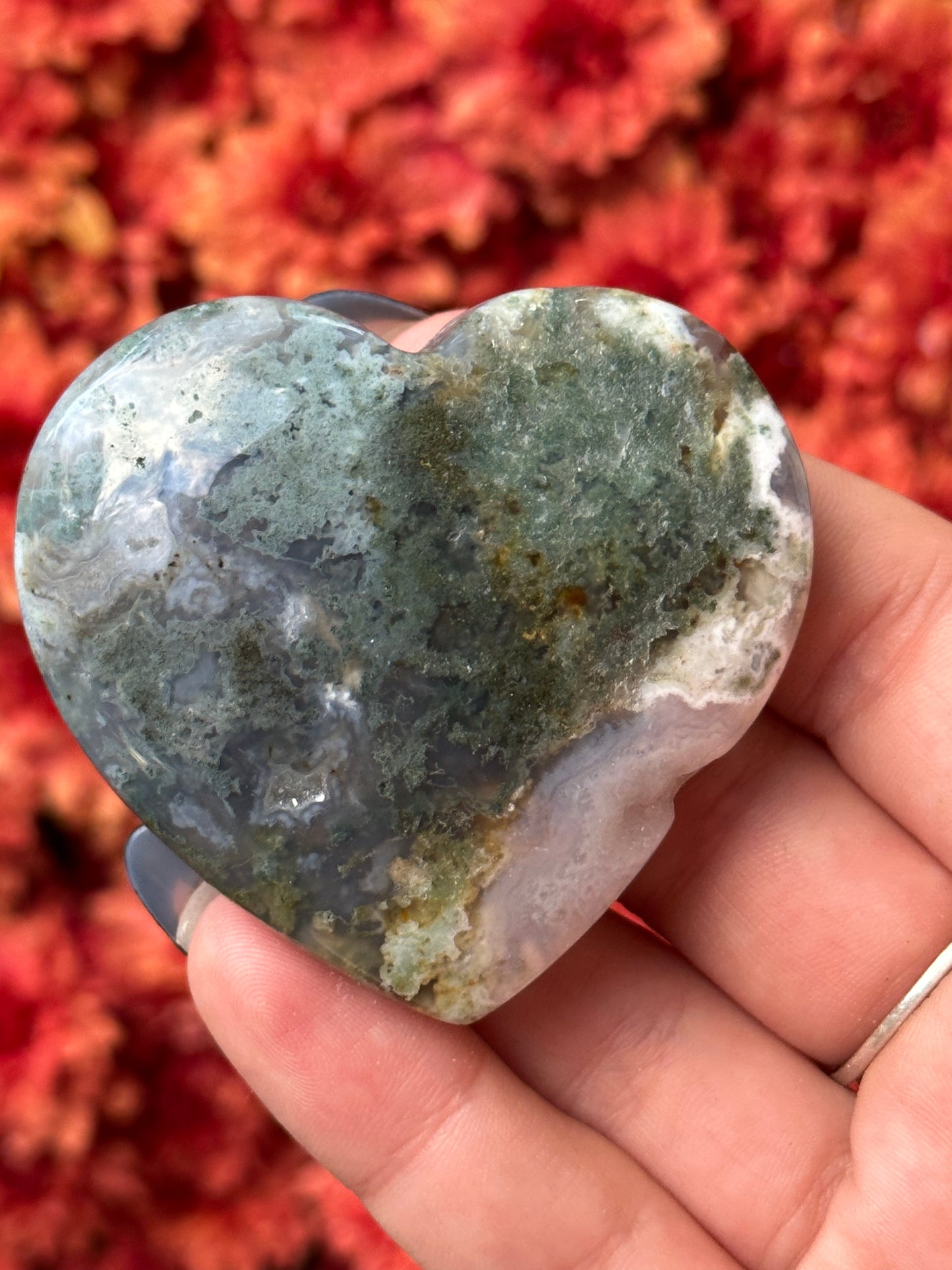 Moss Agate Heart