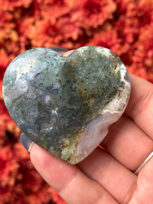 Moss Agate Heart