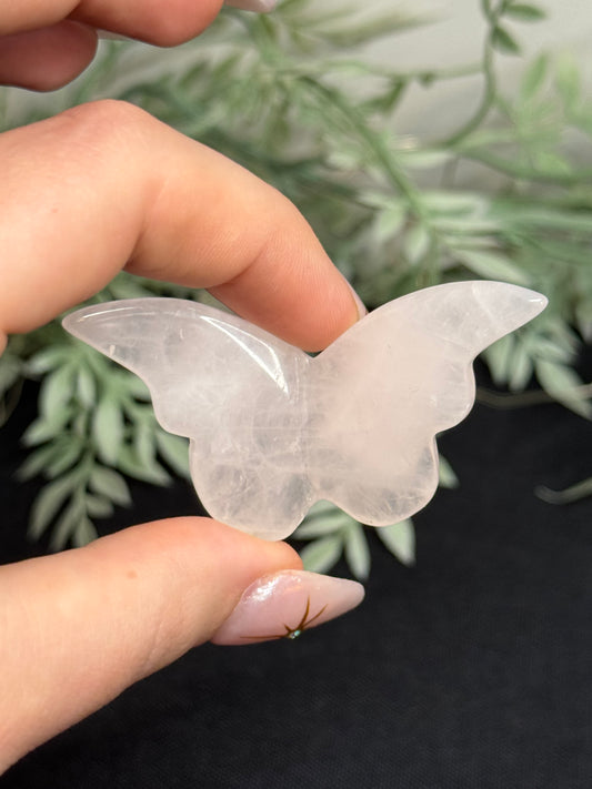 Rose Quartz 3D butterfly - C