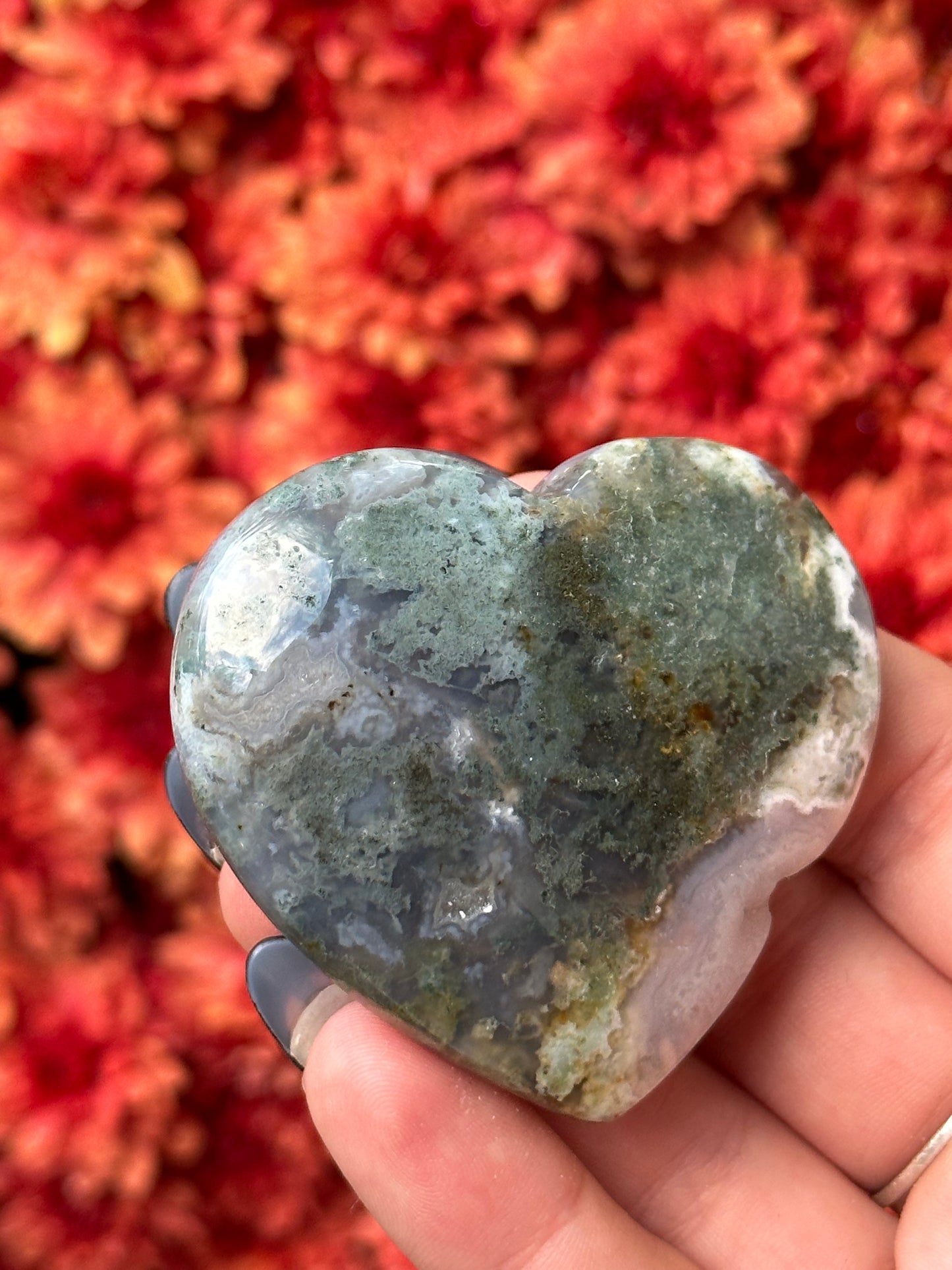 Moss Agate Heart