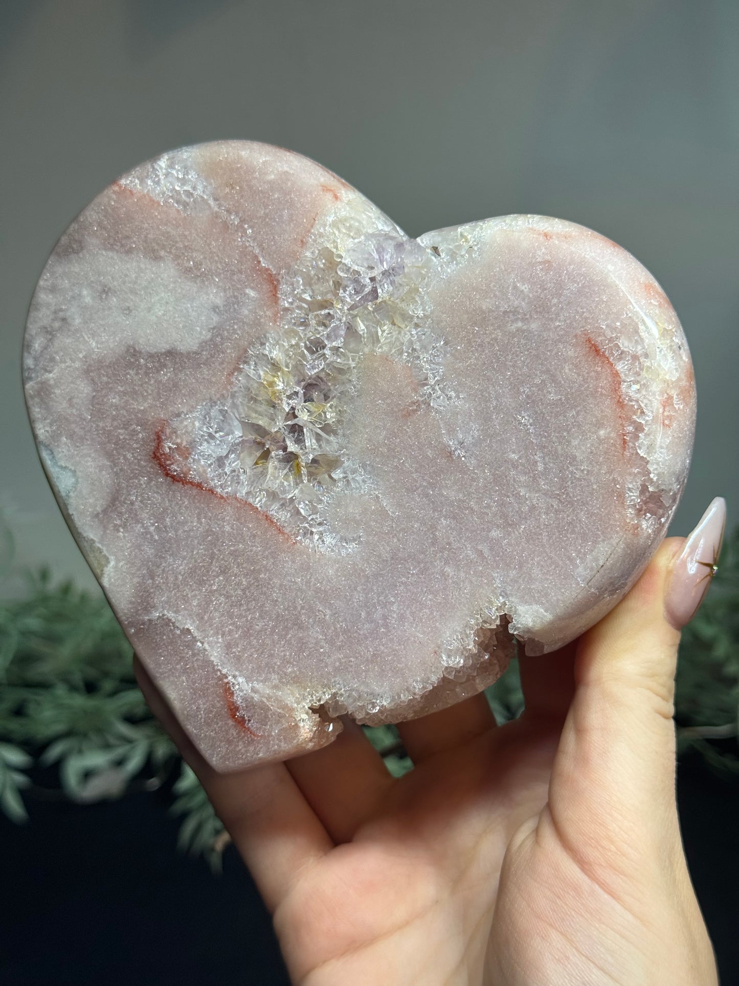 Pink amethyst heart