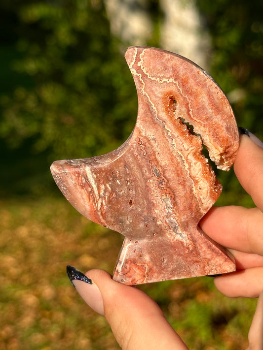 Pink Crazy Lace Agate Moon