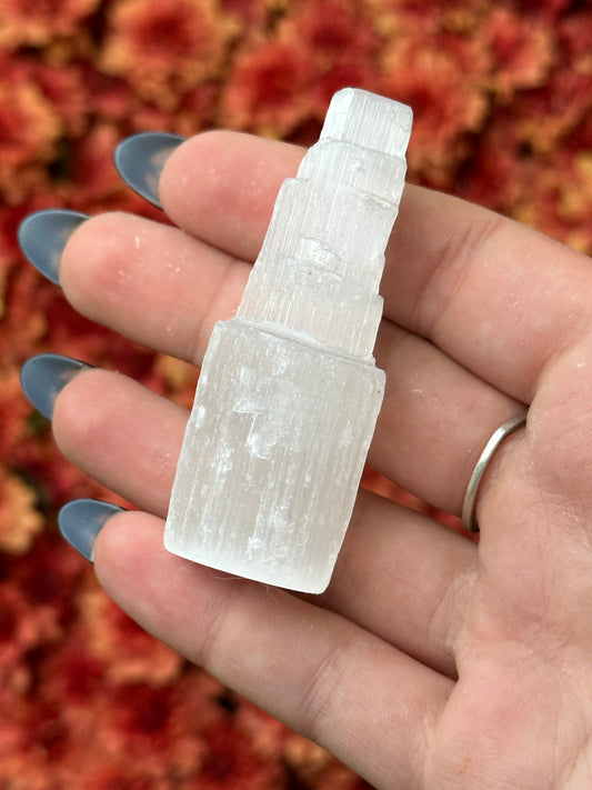 Satin spar selenite tower