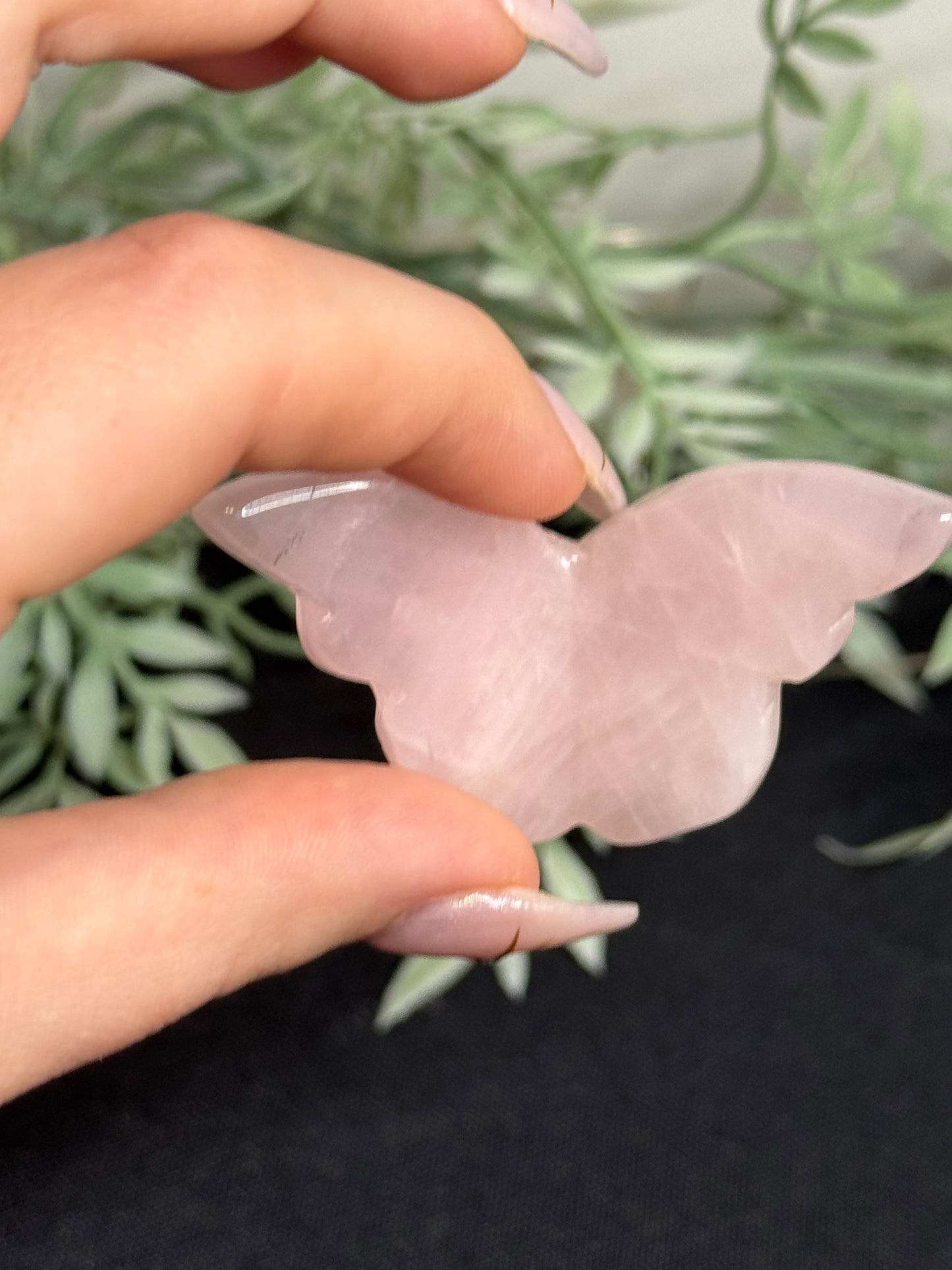 Rose Quartz 3D butterfly - E