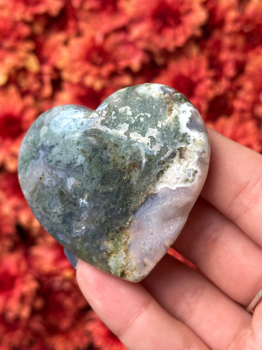 Moss Agate Heart