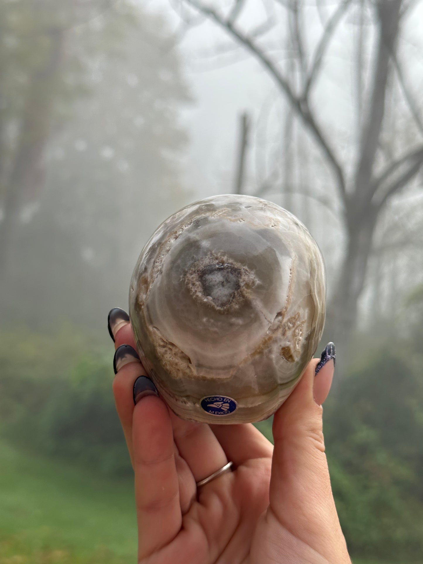 Chocolate calcite skull