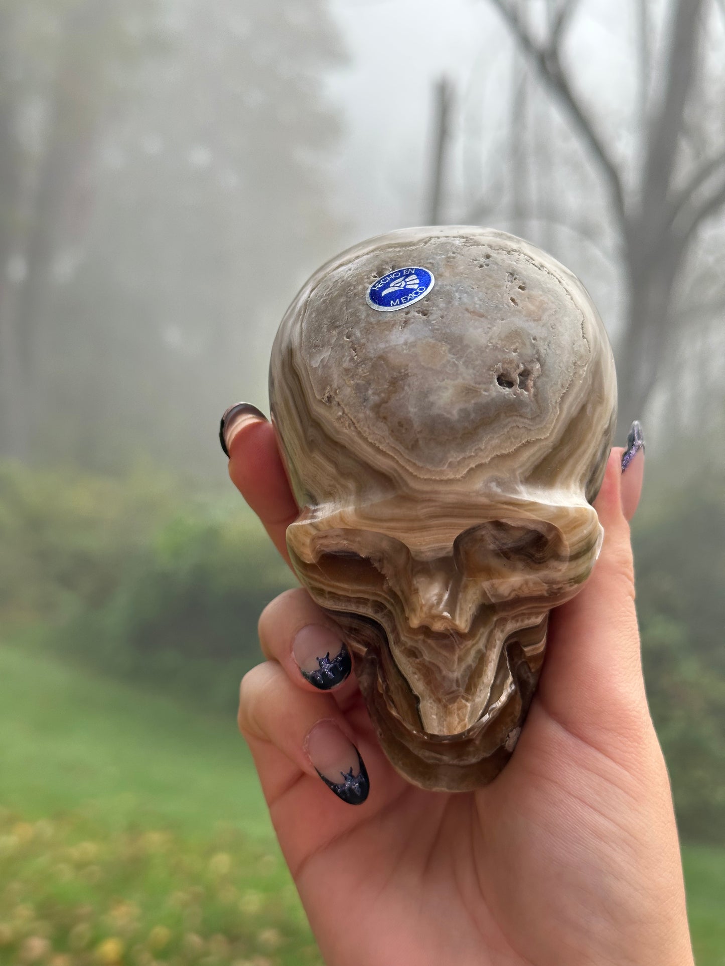 Chocolate calcite skull