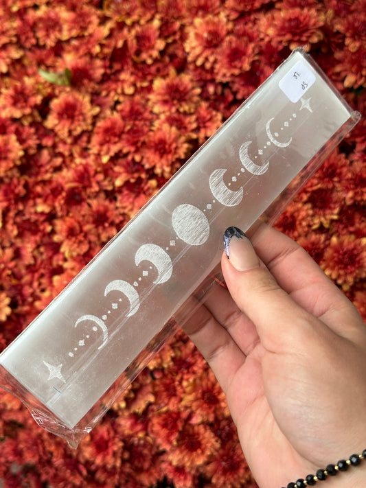 Satin Spar Moon Phases Charging Plate