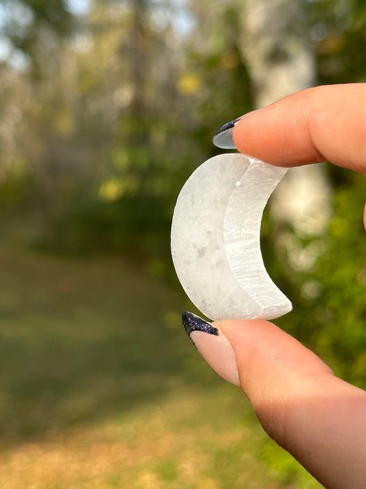 Satin Spar Selenite Mini Moons