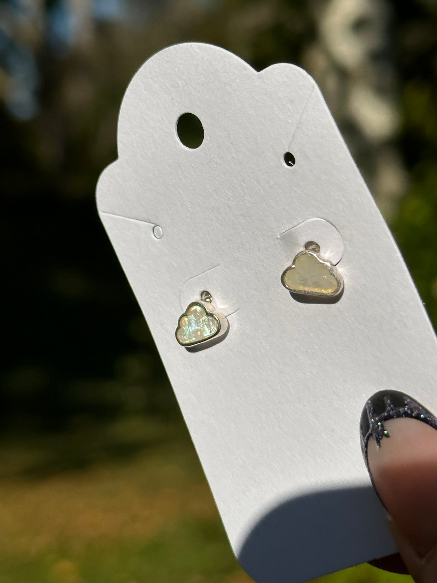 Moonstone Cloud Earrings- Sterling Silver