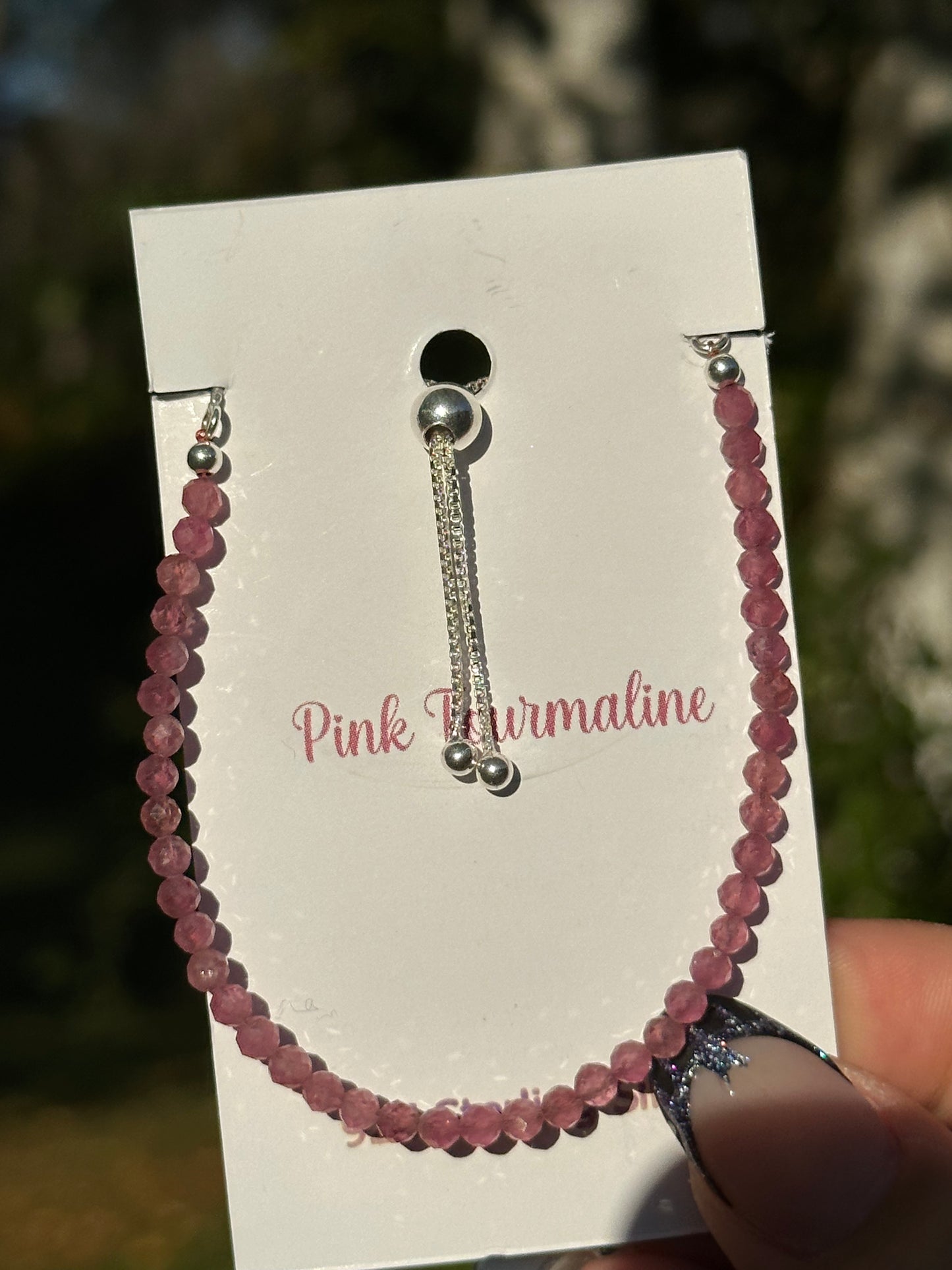 Pink Tourmaline Bracelet - Sterling Silver
