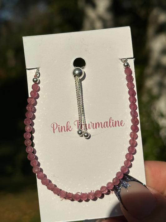 Pink Tourmaline Bracelet - Sterling Silver