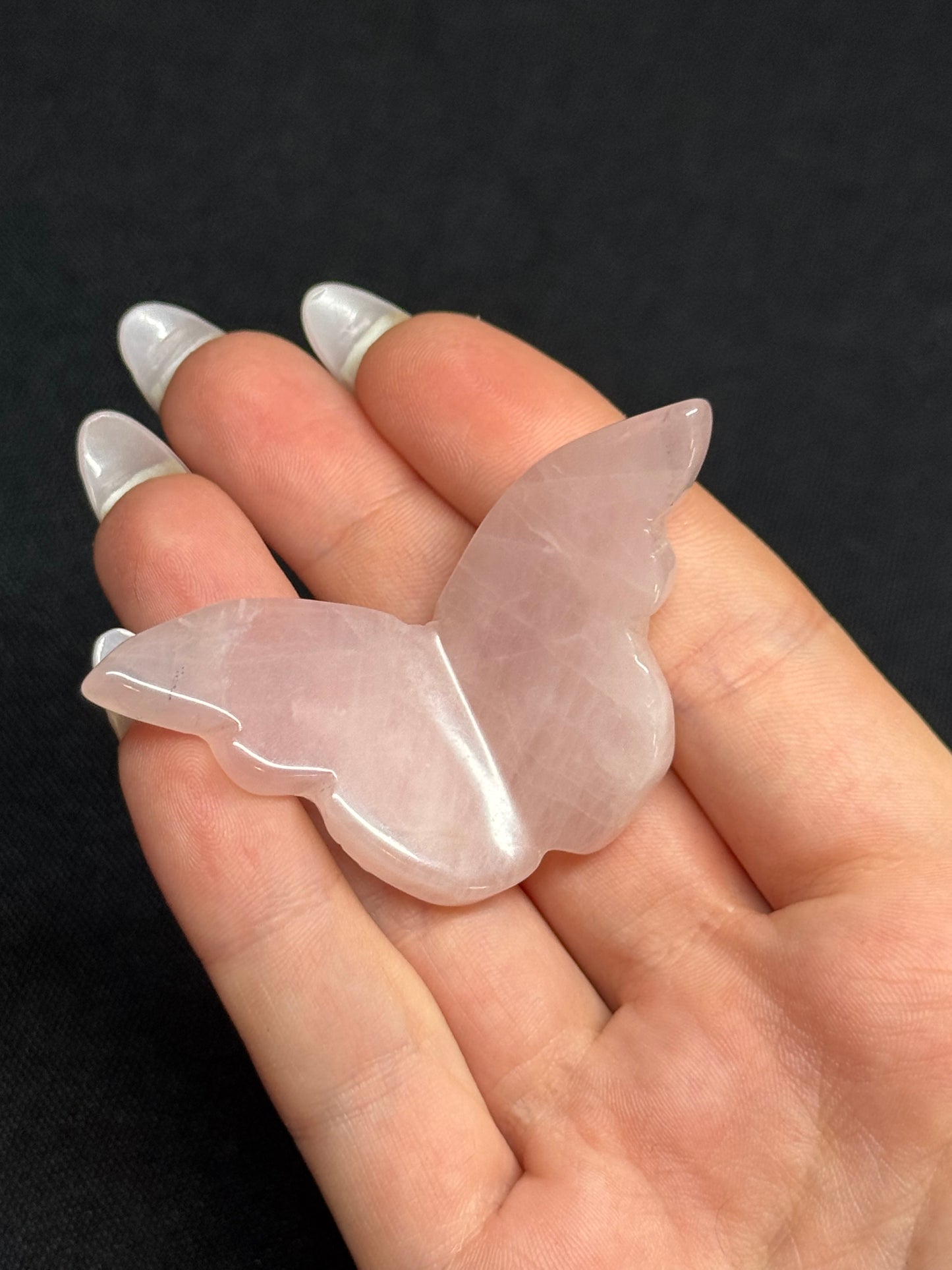 Rose Quartz 3D butterfly - E