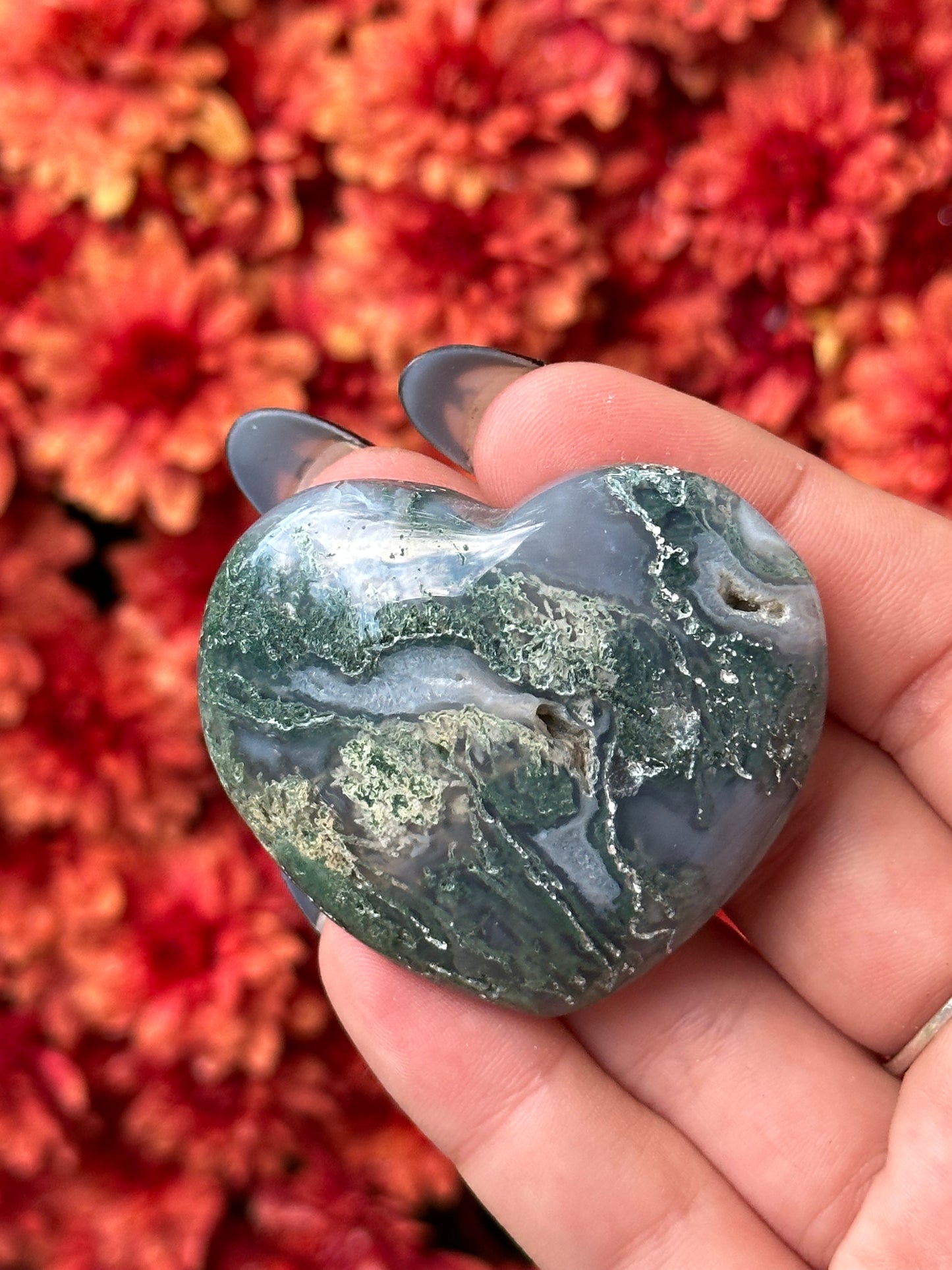 Moss Agate Heart