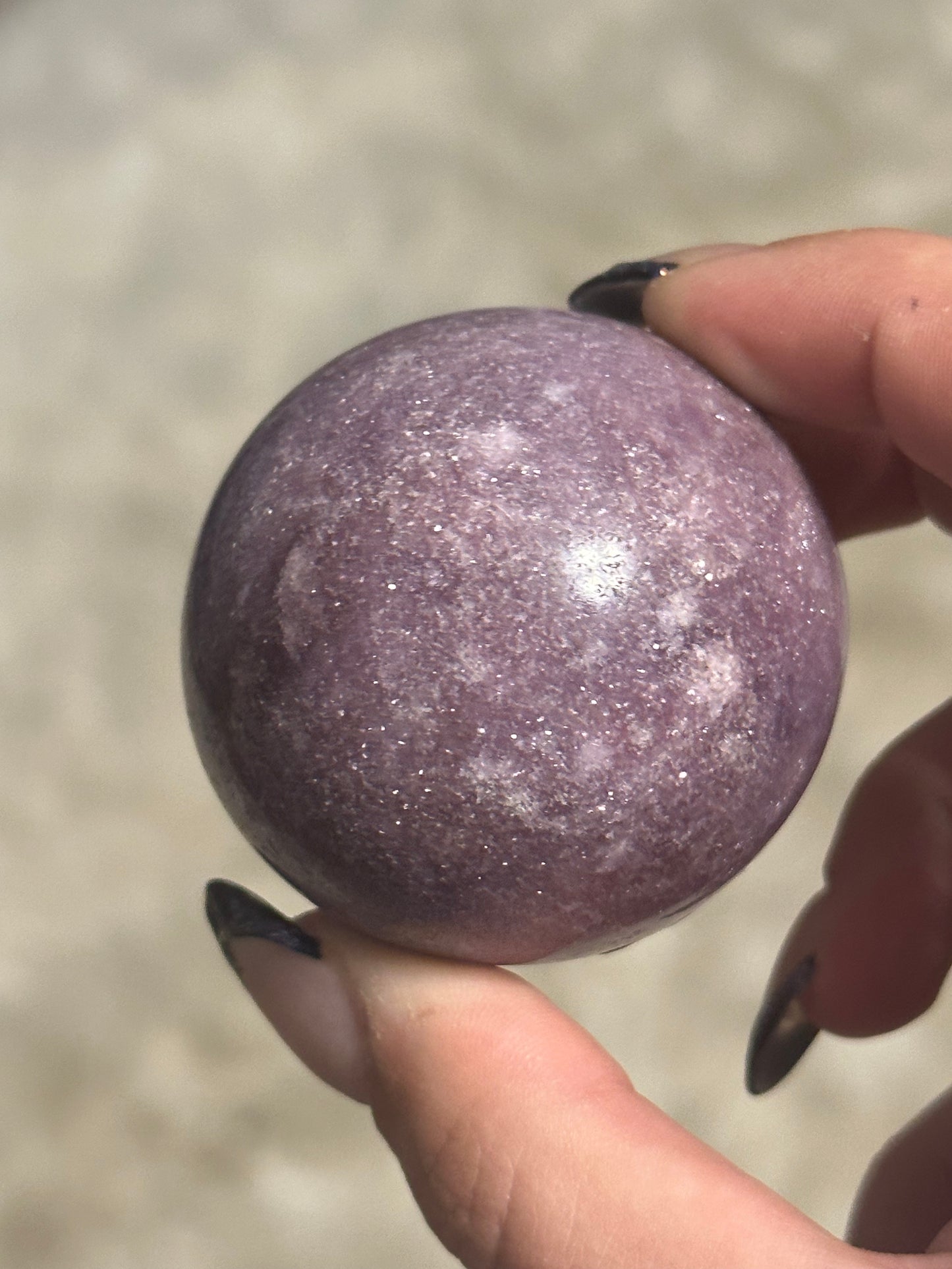 Lepidolite Sphere with Sparkly Mica