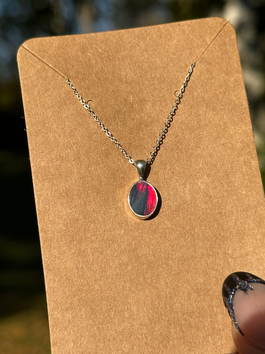 Australian Opal Necklace - Sterling Silver