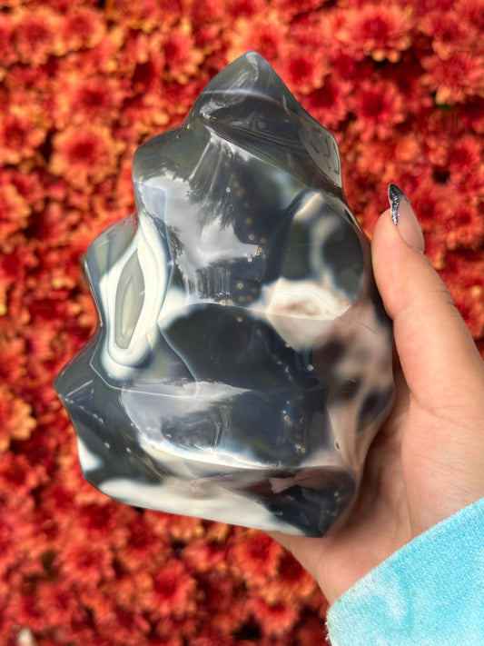 Orca agate flame