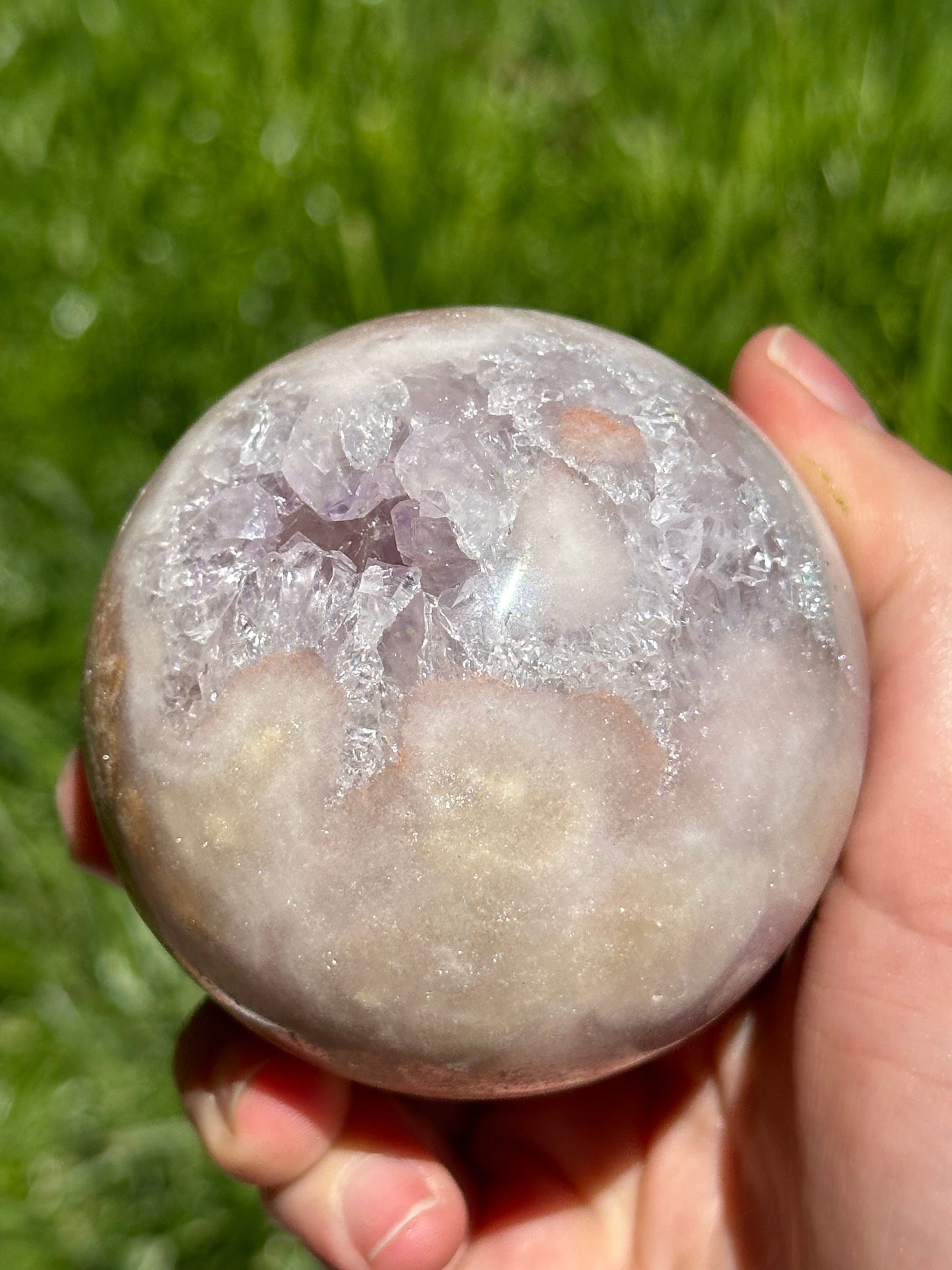 Pink amethyst sphere