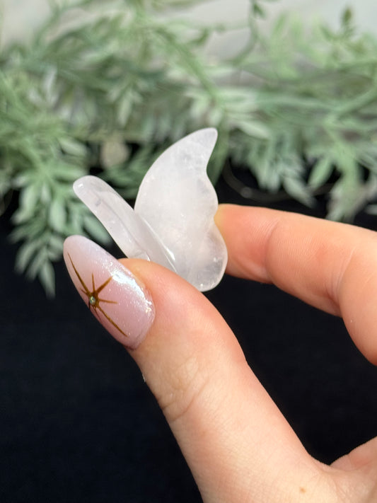 Rose Quartz 3D butterfly - C