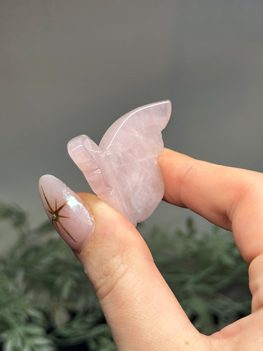 Rose Quartz 3D butterfly - E