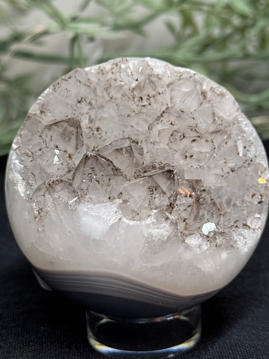 Rutilated agate sphere