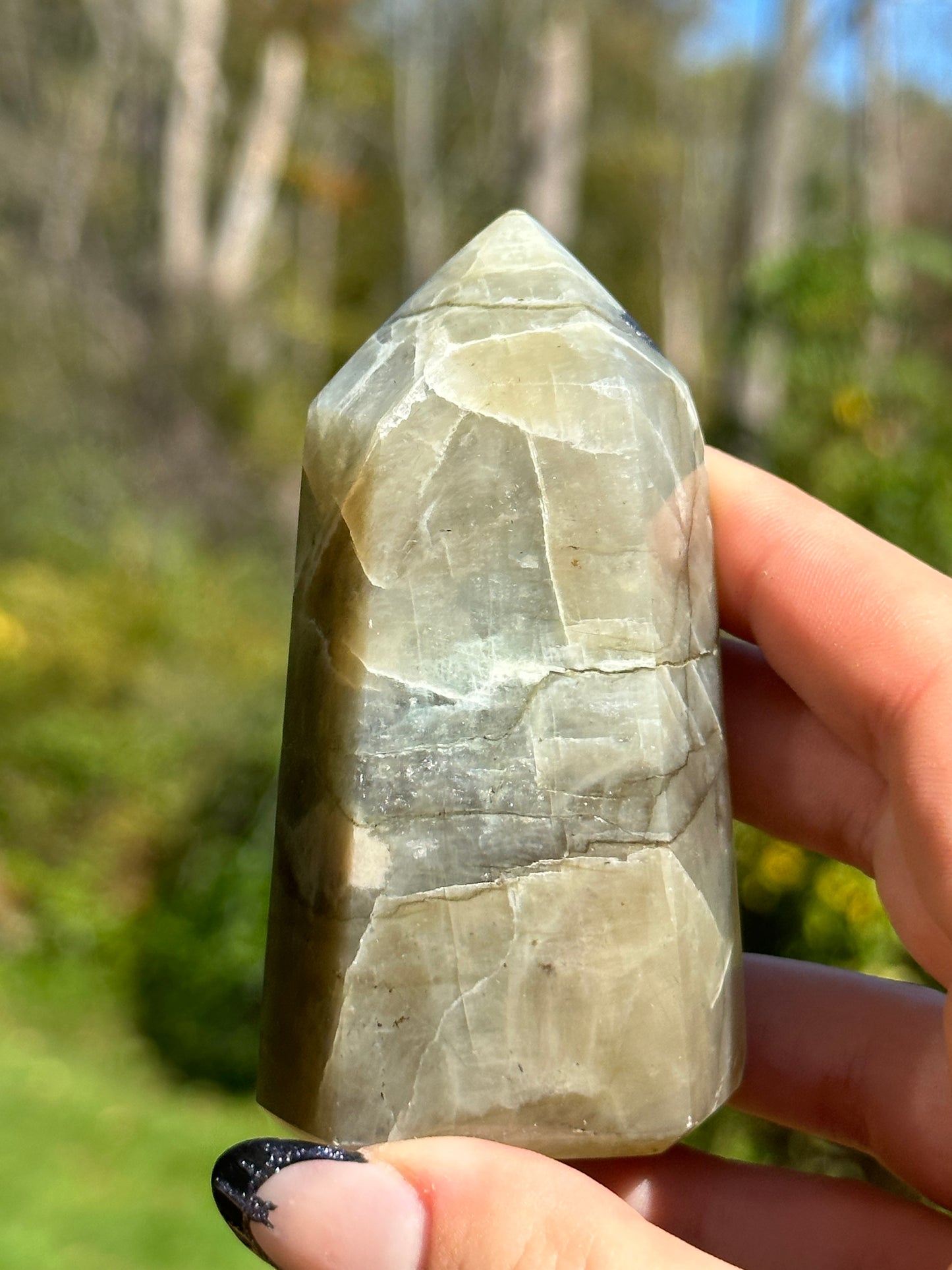 Garnerite tower (green moonstone)