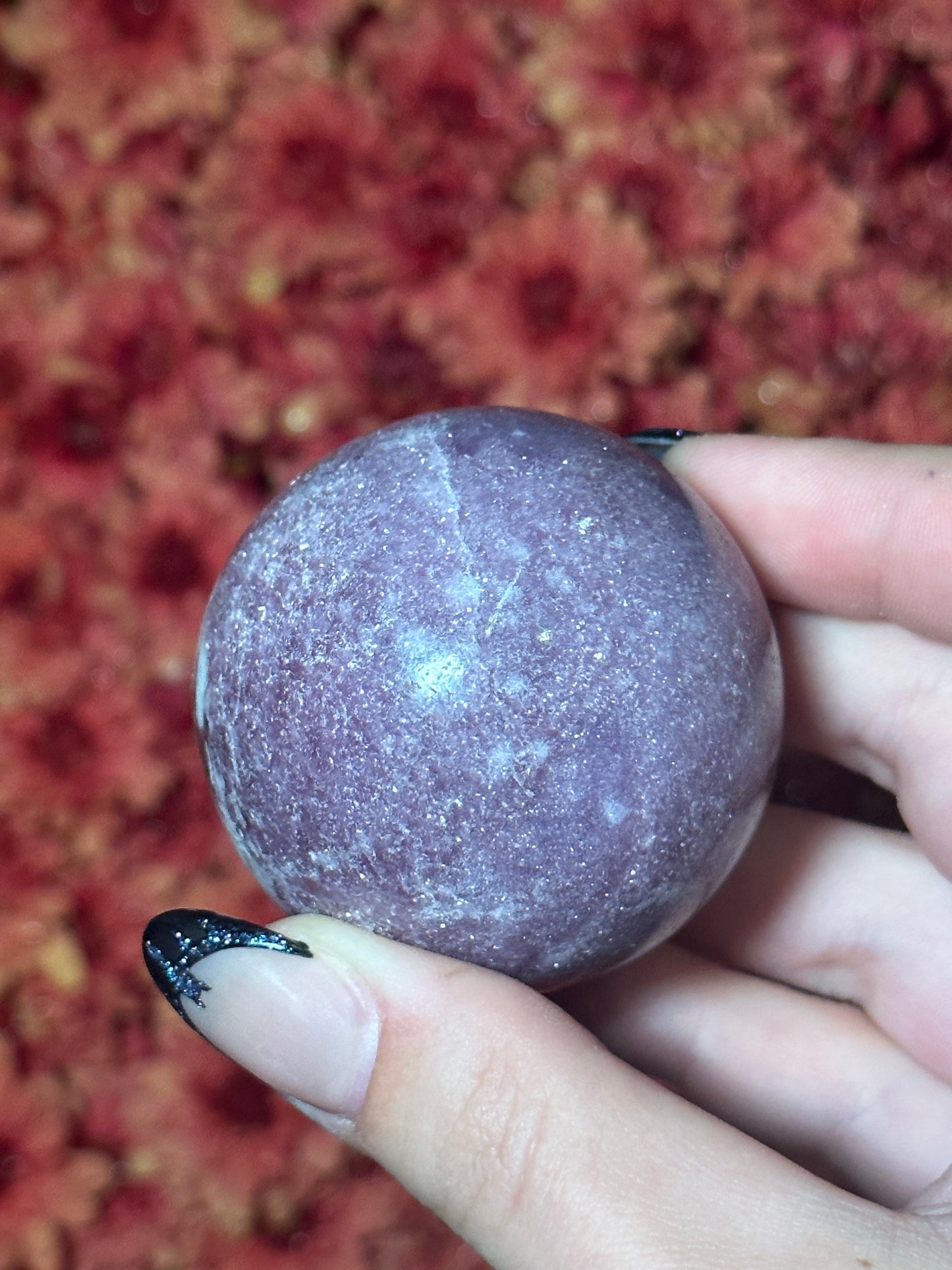 Lepidolite Sphere with Sparkly Mica