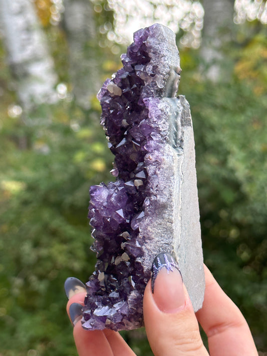 Amethyst with Calcite