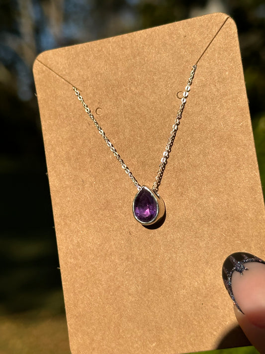 Amethyst Necklace - Sterling Silver