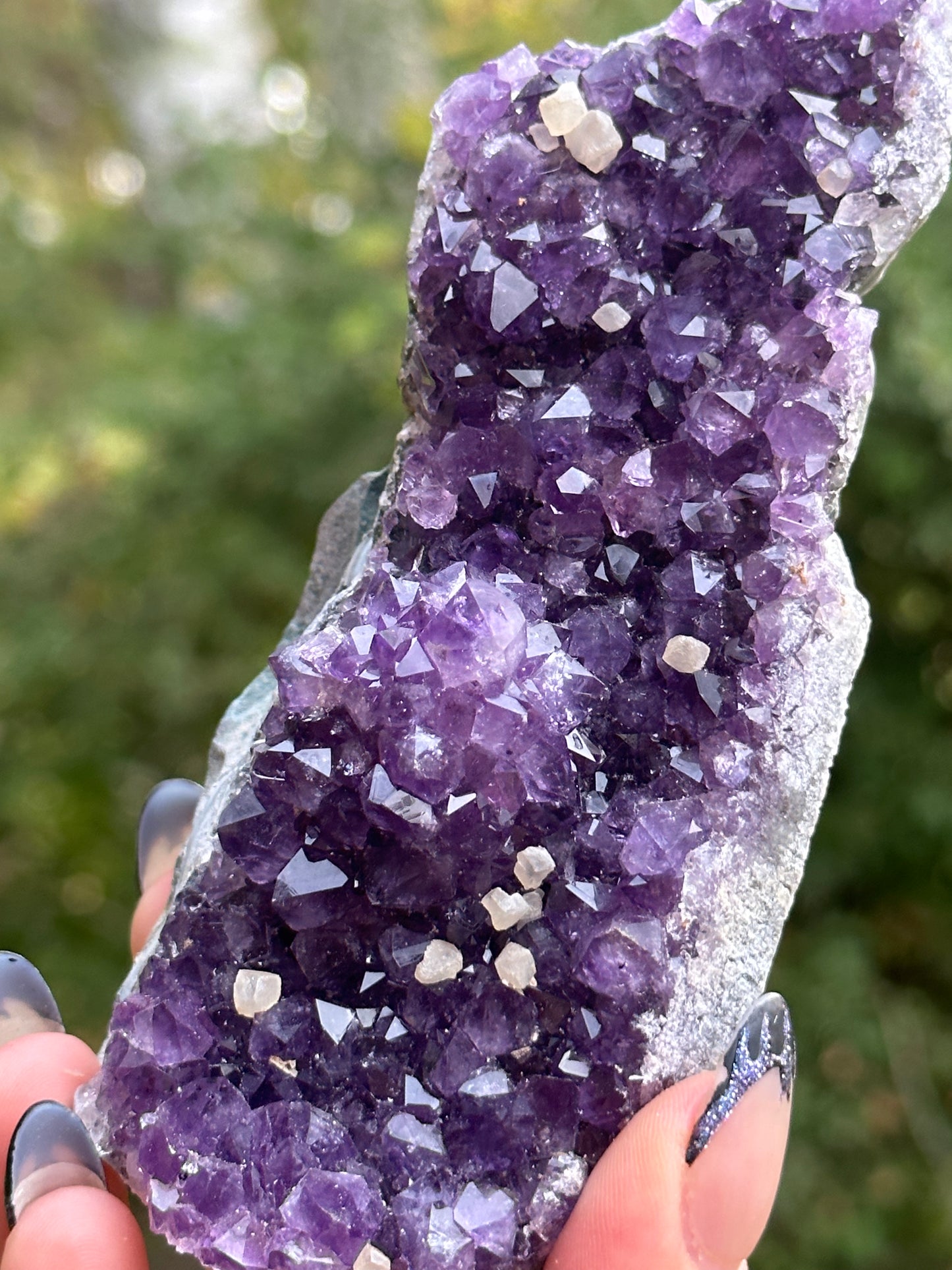 Amethyst with Calcite