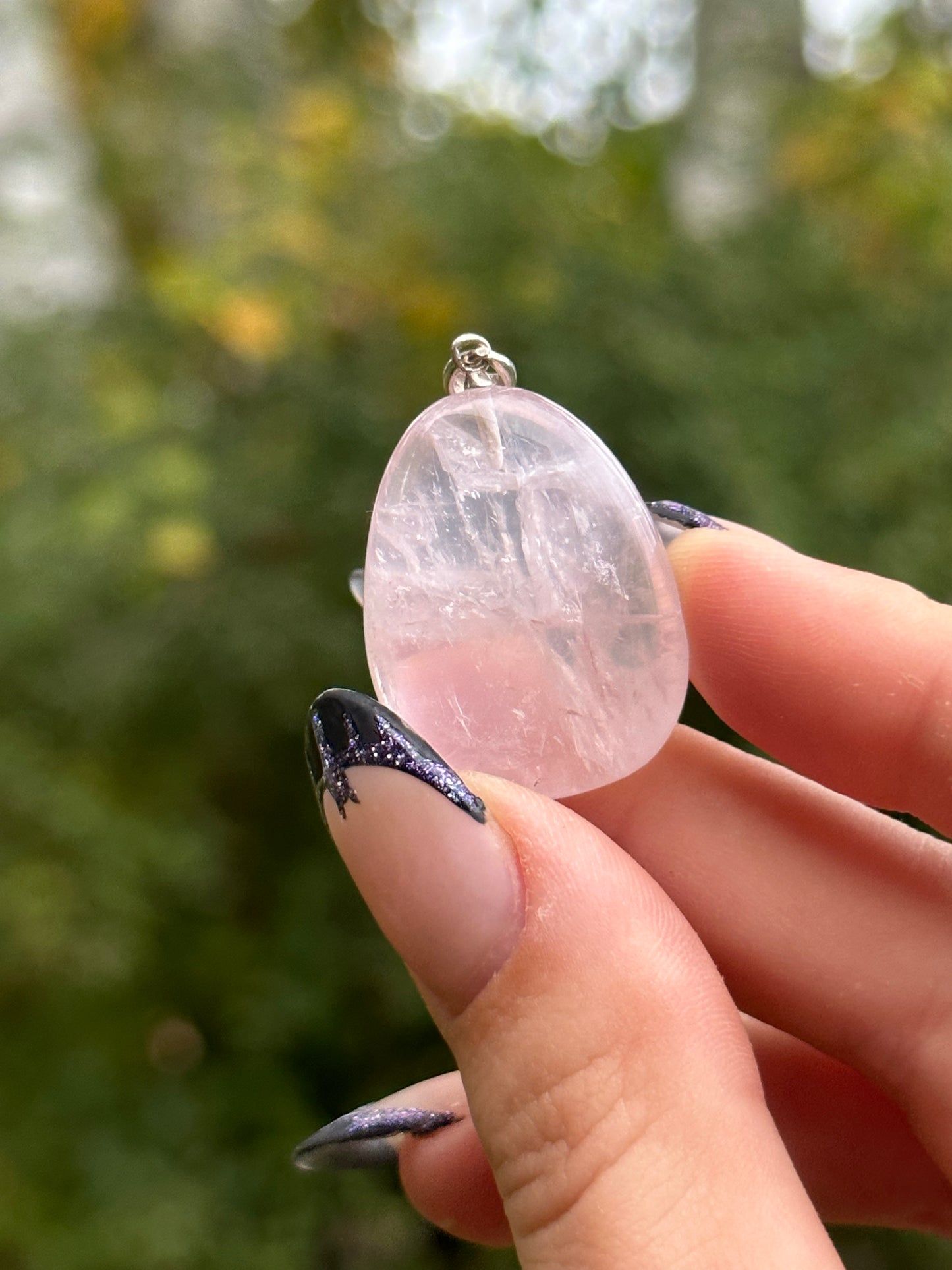 Rose Quartz with Sterling Silver Pendant