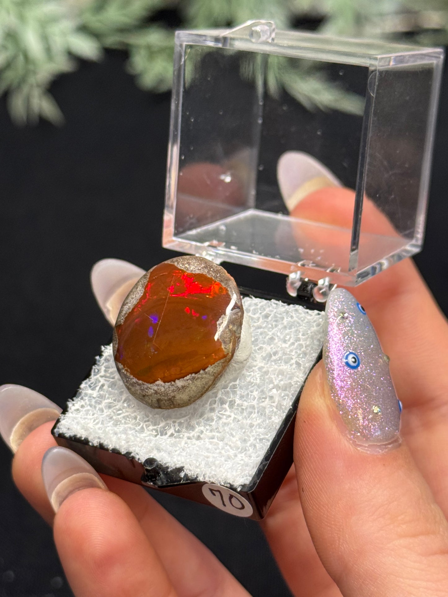 Chocolate fire opal