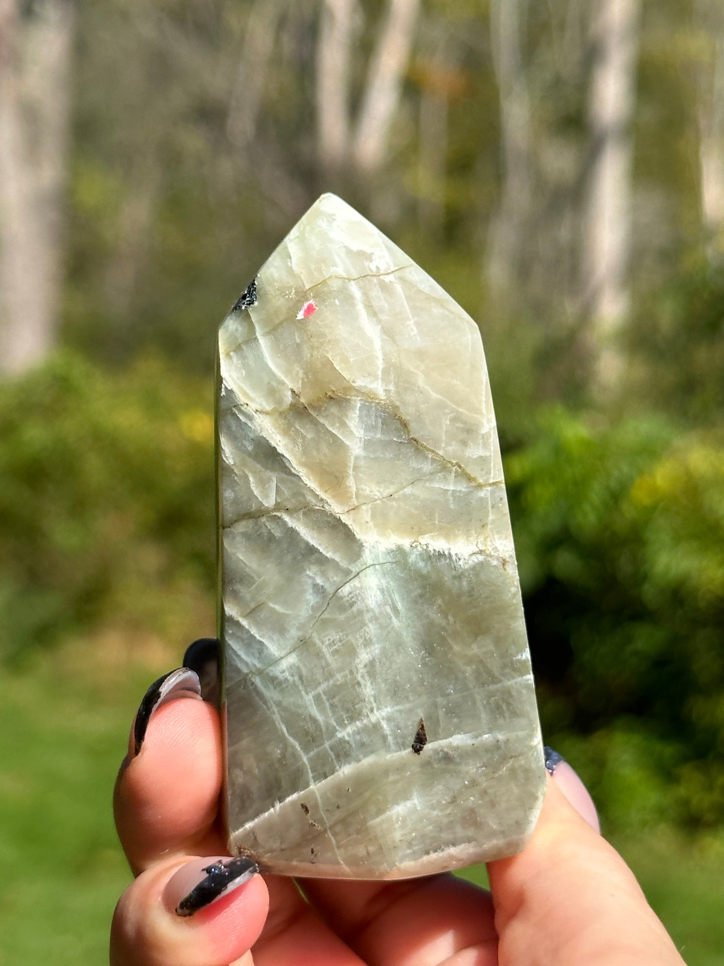 Garnerite tower (green moonstone)