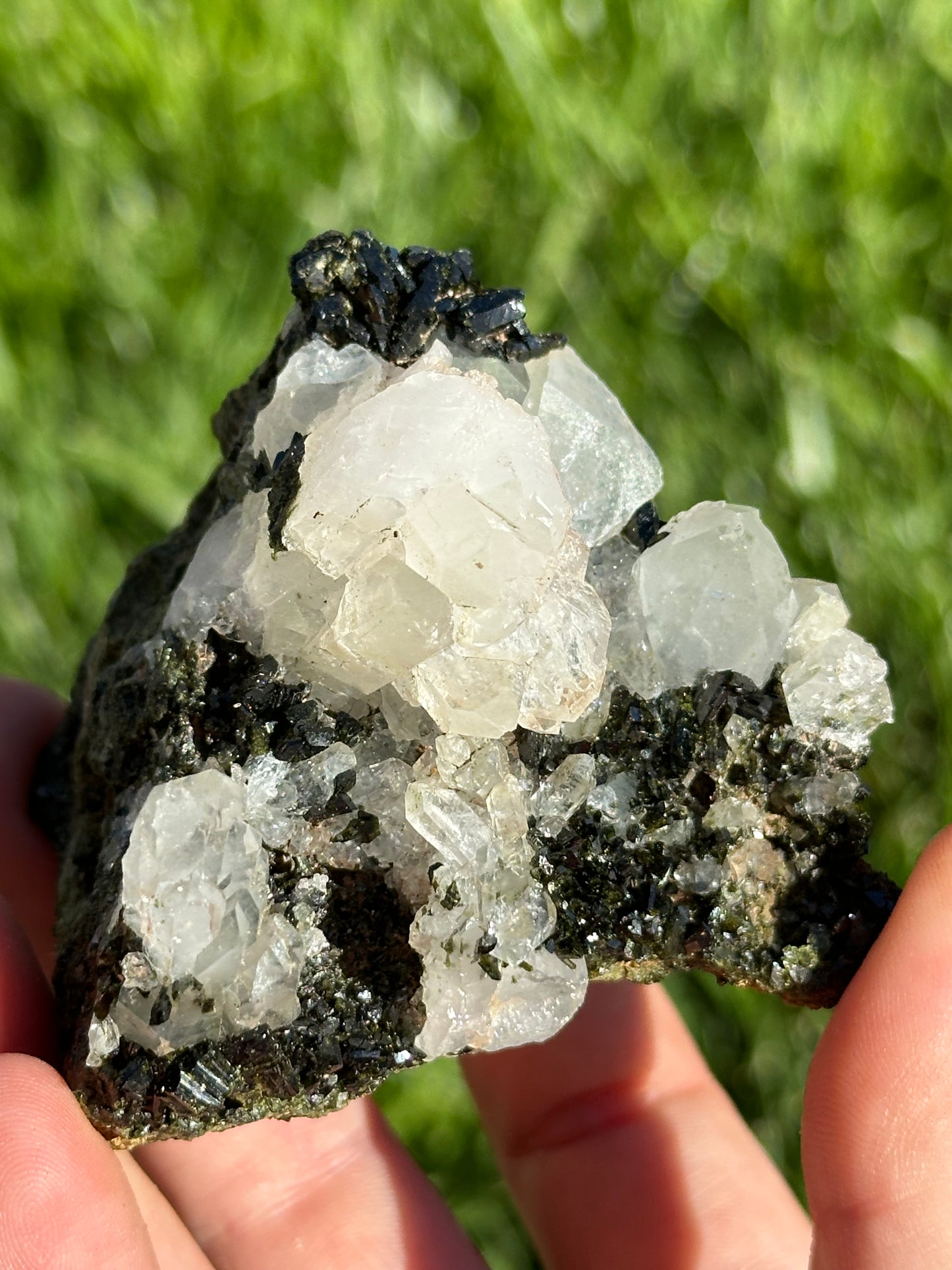 Dark epidote and quartz