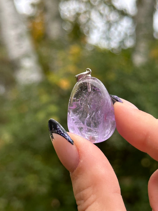 Amethyst with Sterling Silver Pendant