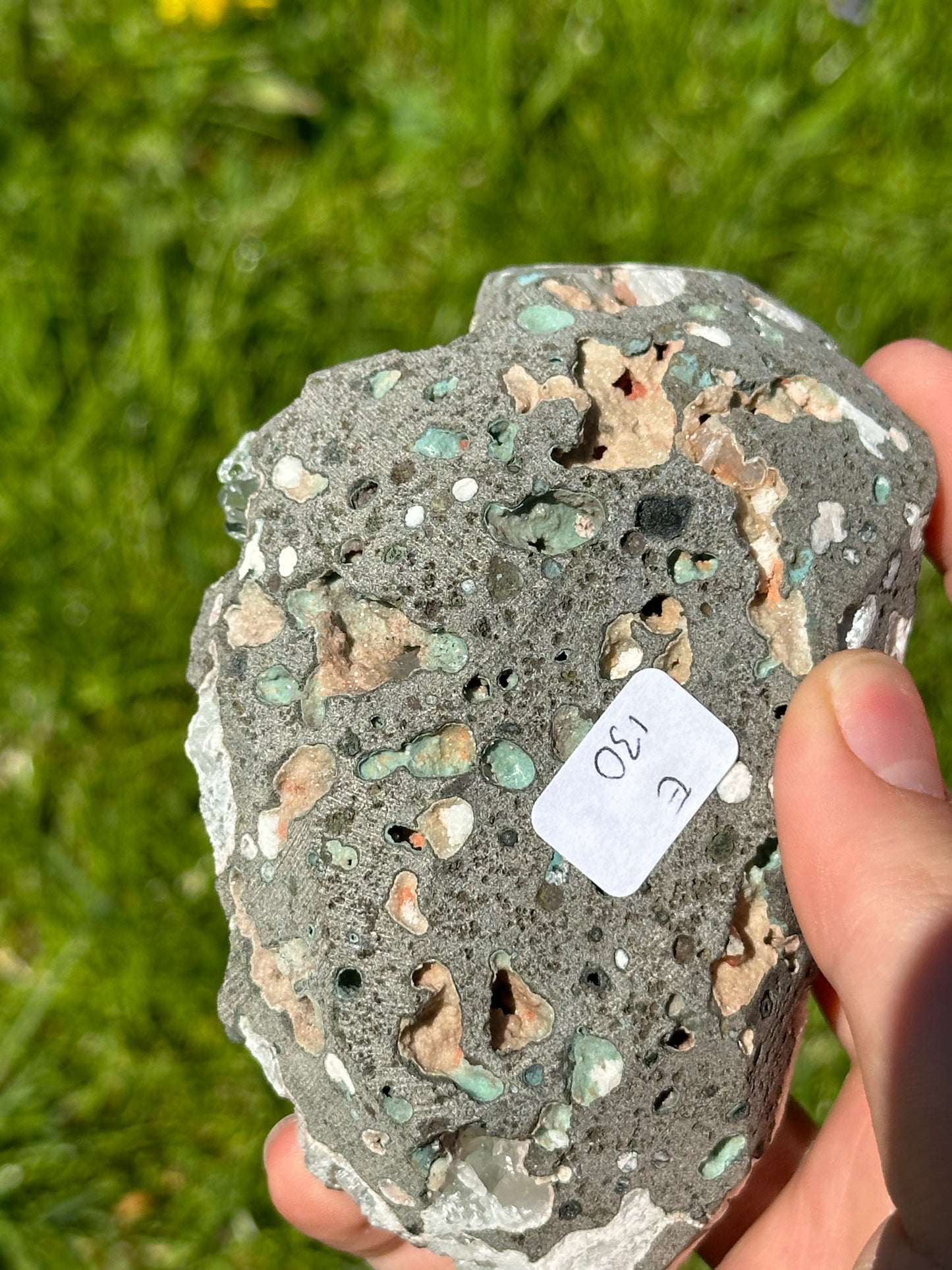 Green apophyllite with pink chalcedony | India