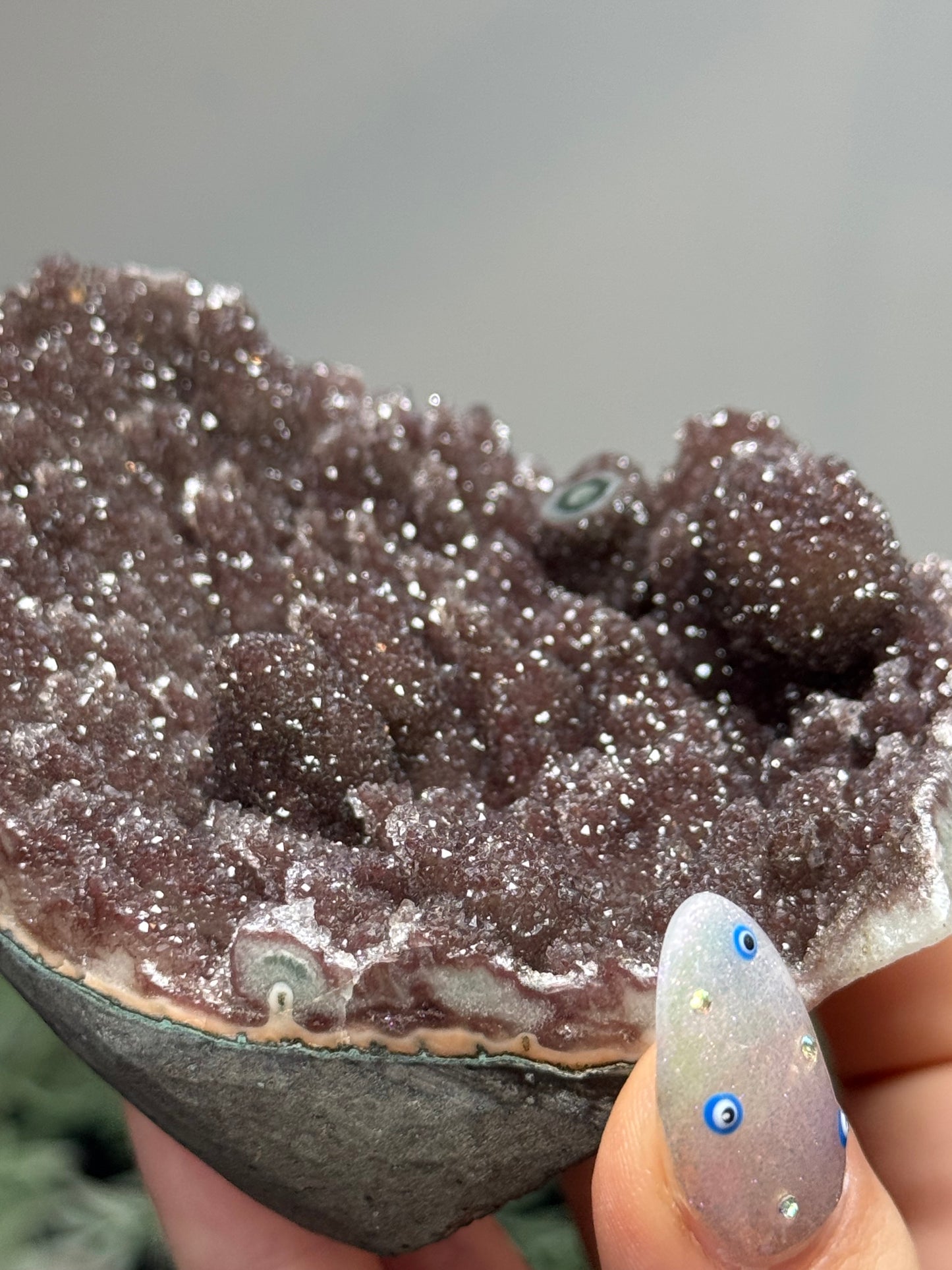 Red Amethyst with stalactites - Uruguay