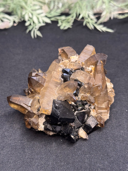 Smokey Quartz with black tourmaline - Africa