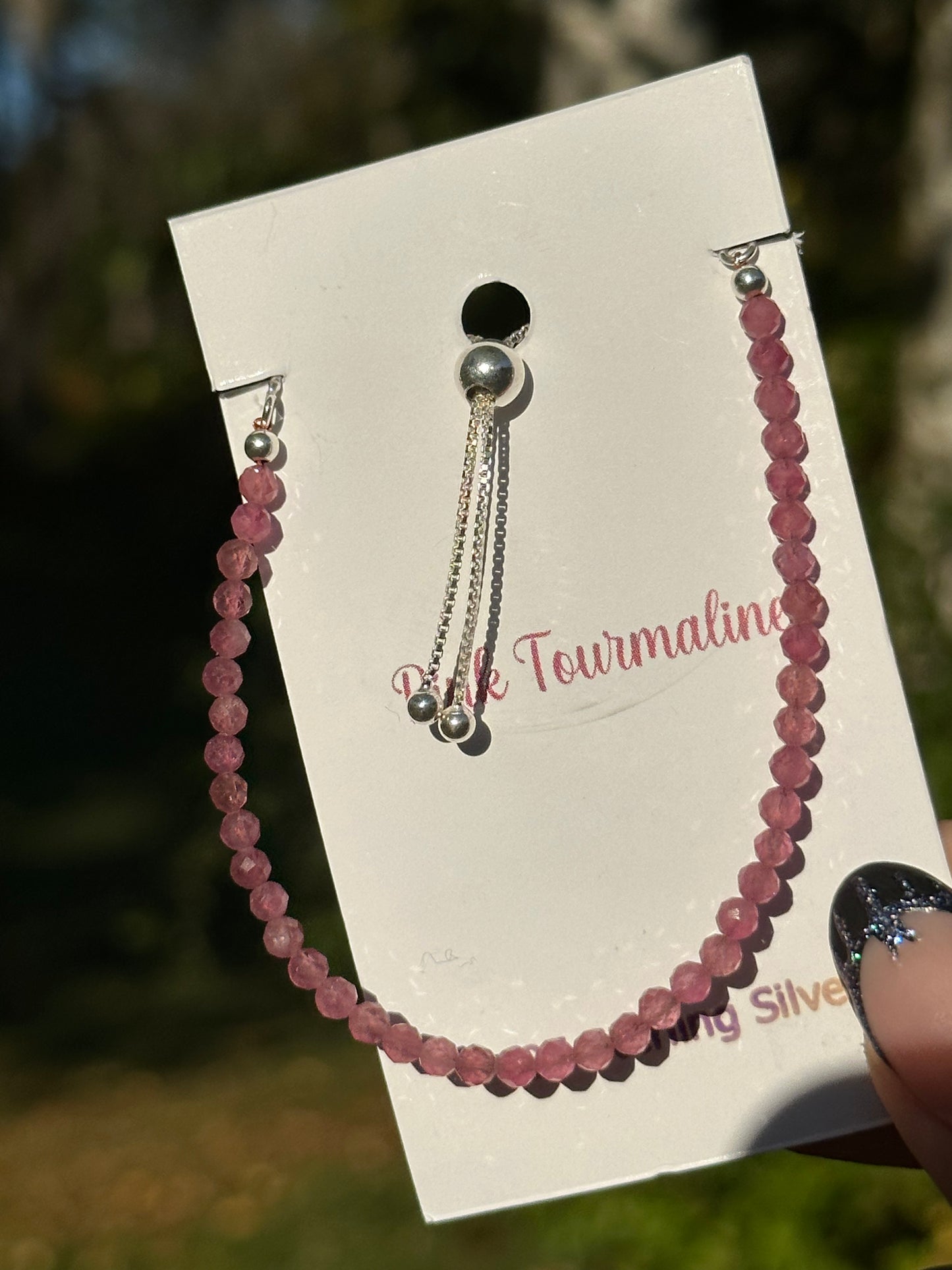 Pink Tourmaline Bracelet - Sterling Silver