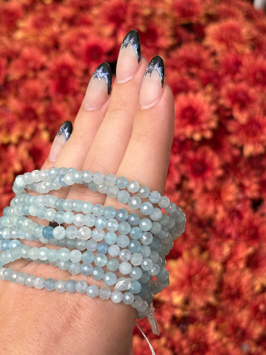 Faceted Aquamarine Bracelets