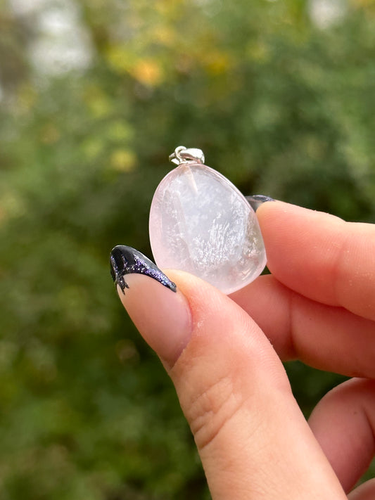 Rose Quartz with Sterling Silver Pendant