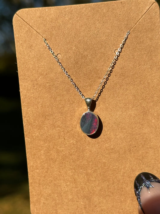 Australian Opal Necklace - Sterling Silver